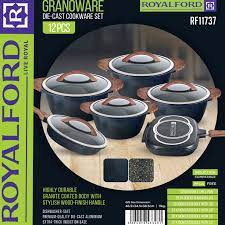 [A14028] Royalford granoware die-cast cookware set 12pcs RF11737