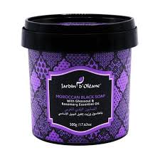 [A15257] Jarsin's Oleane Moroccan Black Soap With Ghassual&rosemerry Essential Oil 500g