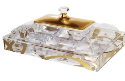 [A15738] Taliona candy box w/5 inner bowls gold ti0113670/6