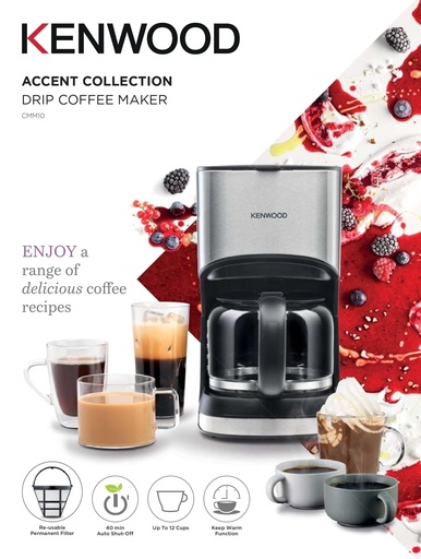 [A15905] Kenwood accent collection drip coffee maker cmm10
