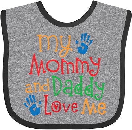 [A15925] Baby bib i love mommy/daddy 3+m item:b-105