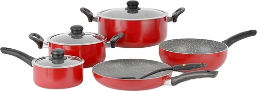 [A17131] Delcasa aluminium  cookware set 9pcs dc1577 f-k22