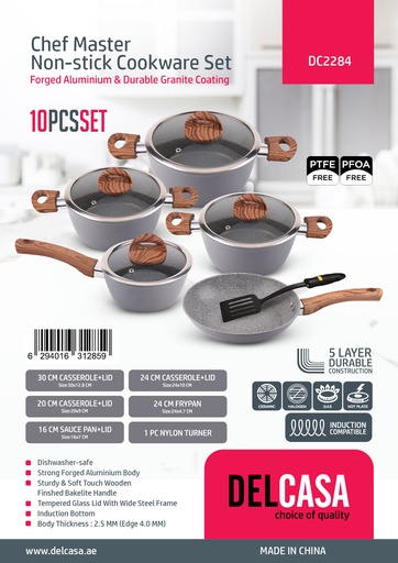 [A17135] Delcasa chef master cookware set 10pcs dc2284 f-i21