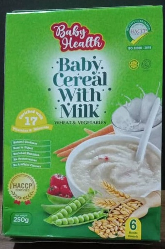 [A18750] Baby health baby cereal with milk wheat & vegtable 250gr
