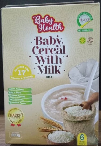 [A18753] Baby health baby cereal with milk rice 250gr