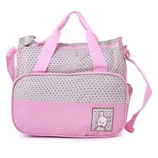 [A18883] 9026 5pcs bag set baby changing polka