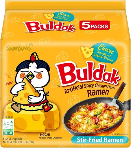 Samyang buldak noodles Cheese hot chicken flavor ramen 2xspicy 140g