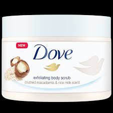 [A21072] Dove Body Scrub Crushed Machadamia&Rice Milk 225ml
