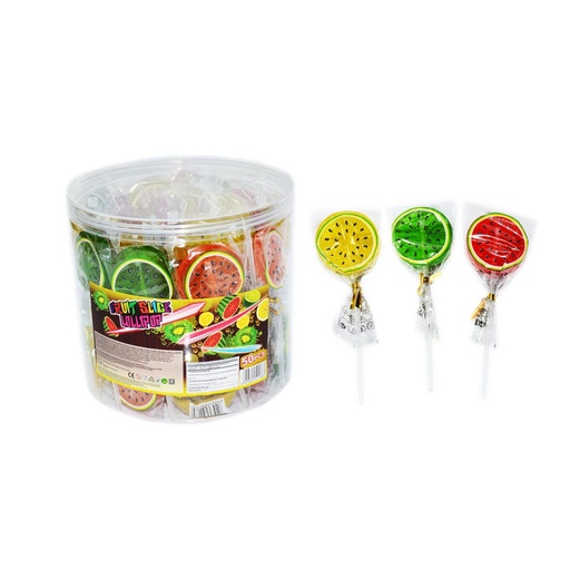 [A21375] Fruity slice lollpop candy 15gr