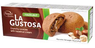 [A22114] Bagutti Hazelnut La Gustosa Crunchy Cookies With Hazelnut Cream 150g
