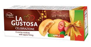 [A22113] Bagutti La Gustosa Crunchy Cookies With Apple Filling 150g