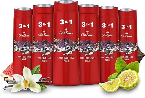 [A22180] Old Spice Nightpanther Body Hair Face Wash 3in1 400ml