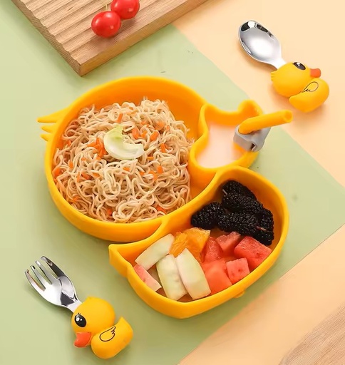 [A22604] Little duck silicone tableware No:FC-7039
