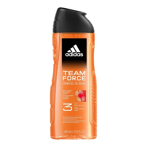 [A24993] Adidas team force shower 3in1 body hair face 400ml