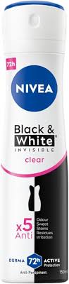 [A25013] Nivea-women Invisible Black & White Clear Deodorant 150ml