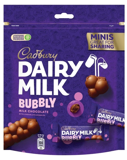 [A25118] Cudbury Dairy Milk Bubbly Milk Chocolate 168g