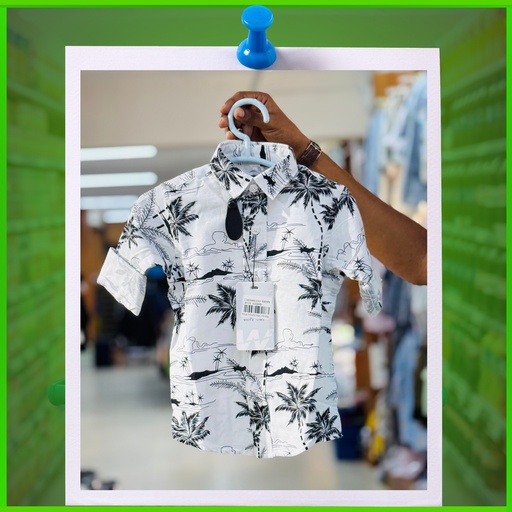 [A25199] White Line Kids Shirt Boys