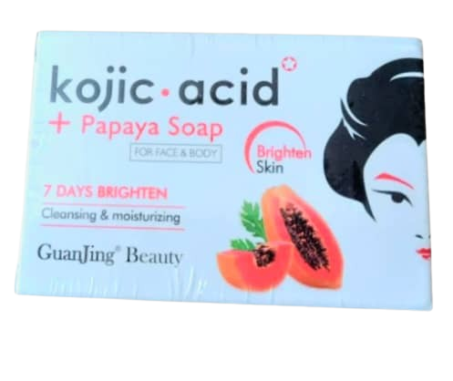 [A25309] Guanjing Kojic acid Soap + Papaya Soap for face and body -120g