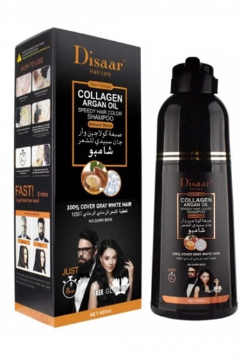 [A25314] Disaar Hair Care Collagen Argan Oil Shampoo Natural Black 400ml